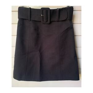 NWT High Waisted Black A-Line Mini Skirt with Belt Woman's Size 0